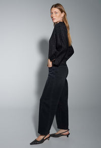 Glantina Loose sweatshirt with gloss effect