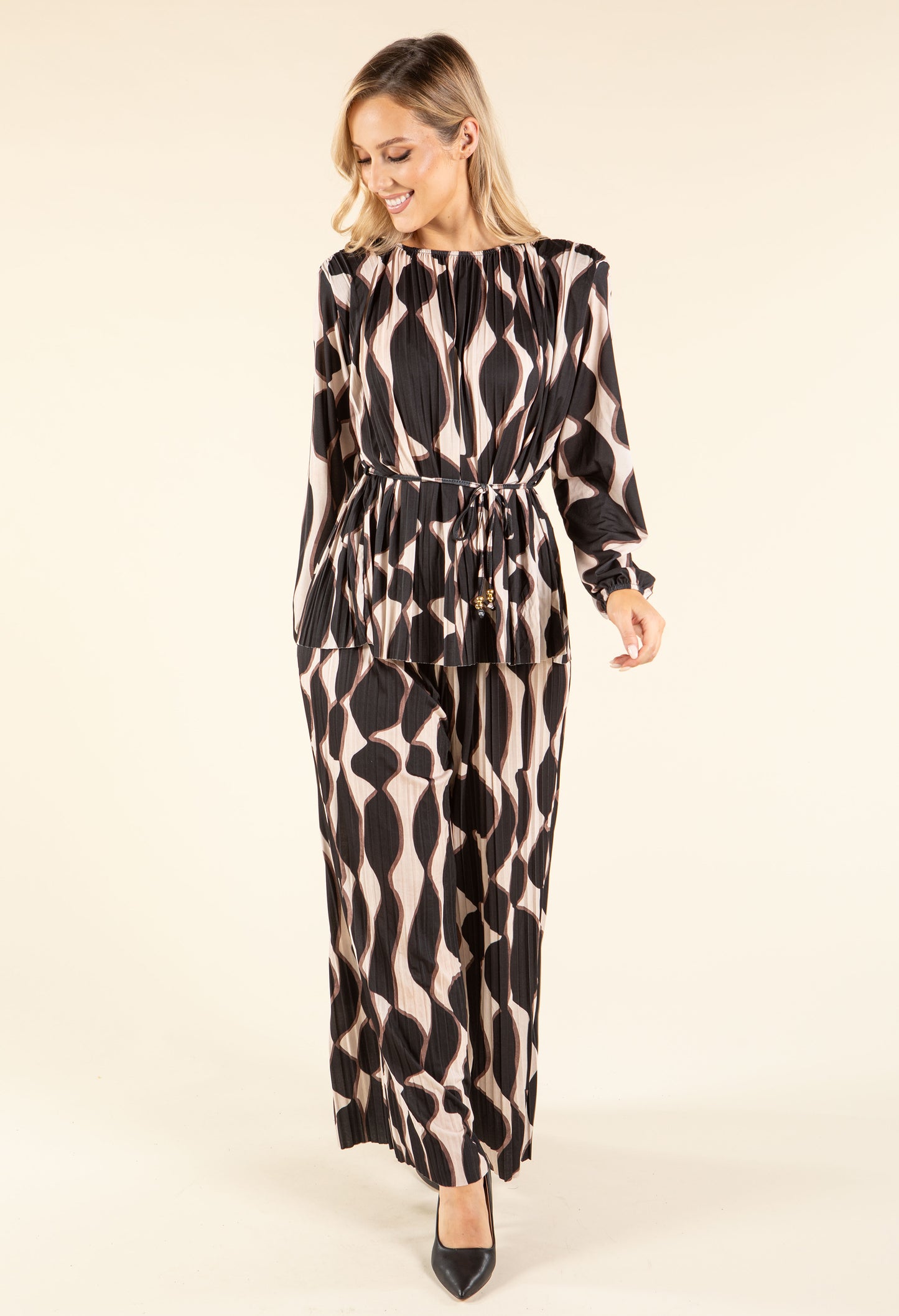 Retro Plisse Pleated Co-Ord