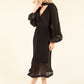 Flute Sleeve Plisse Dress