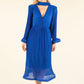 Flute Sleeve Plisse Dress