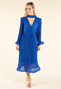Flute Sleeve Plisse Dress