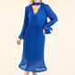 Flute Sleeve Plisse Dress