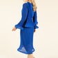 Flute Sleeve Plisse Dress