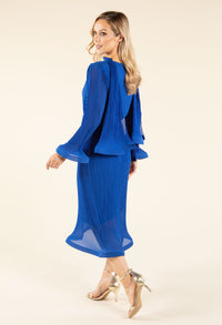 Flute Sleeve Plisse Dress