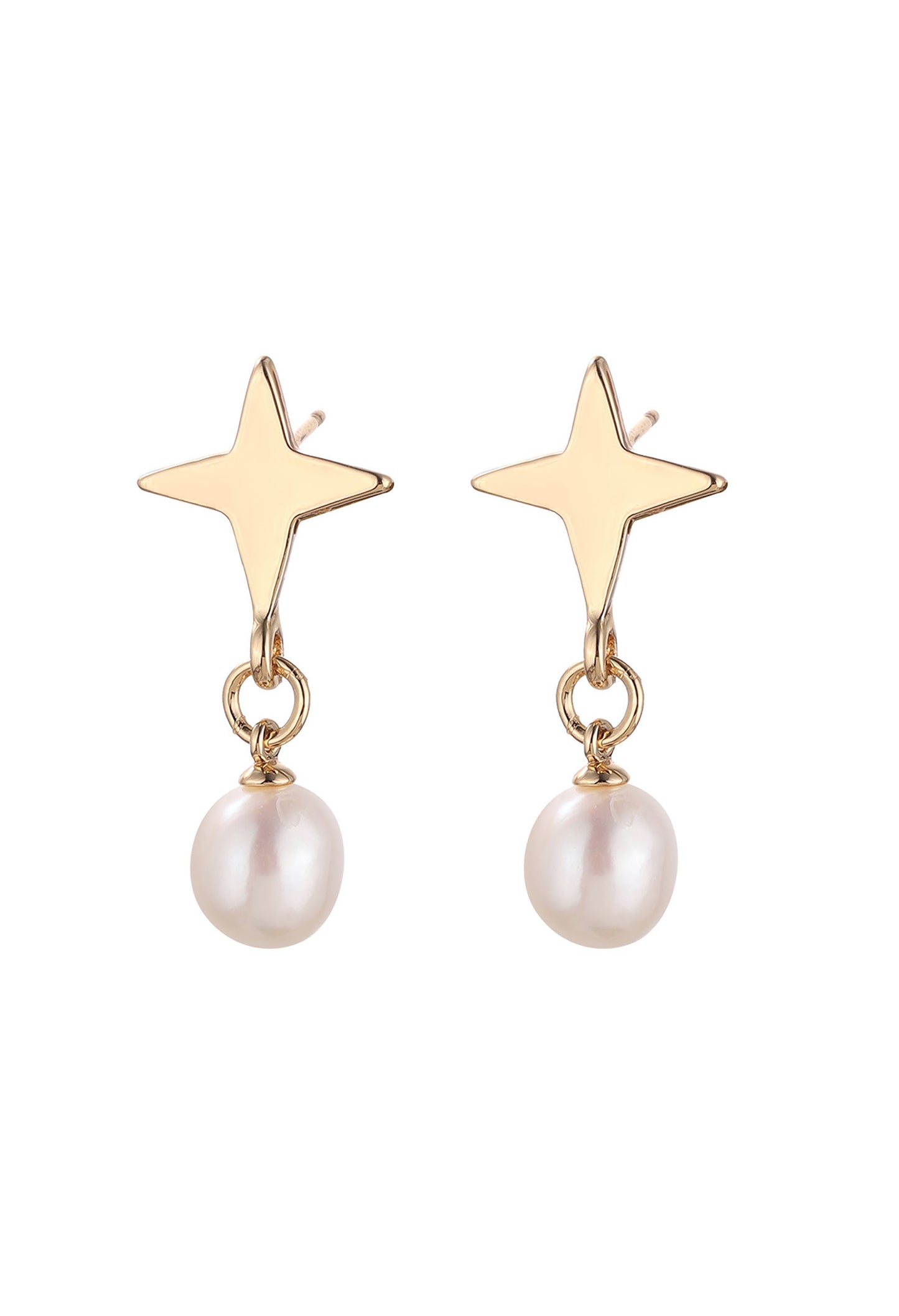 Star Pearl Drop Earrings