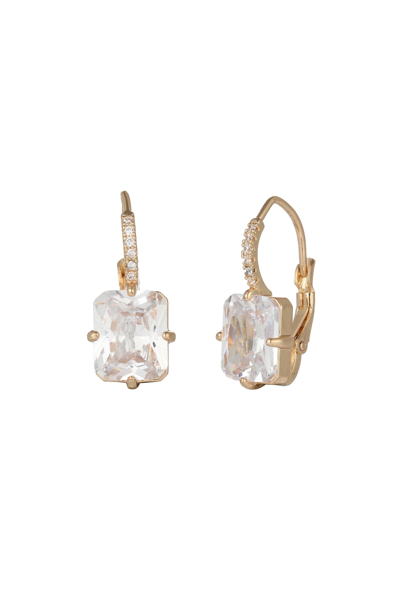 Square Diamante Drop Earrings