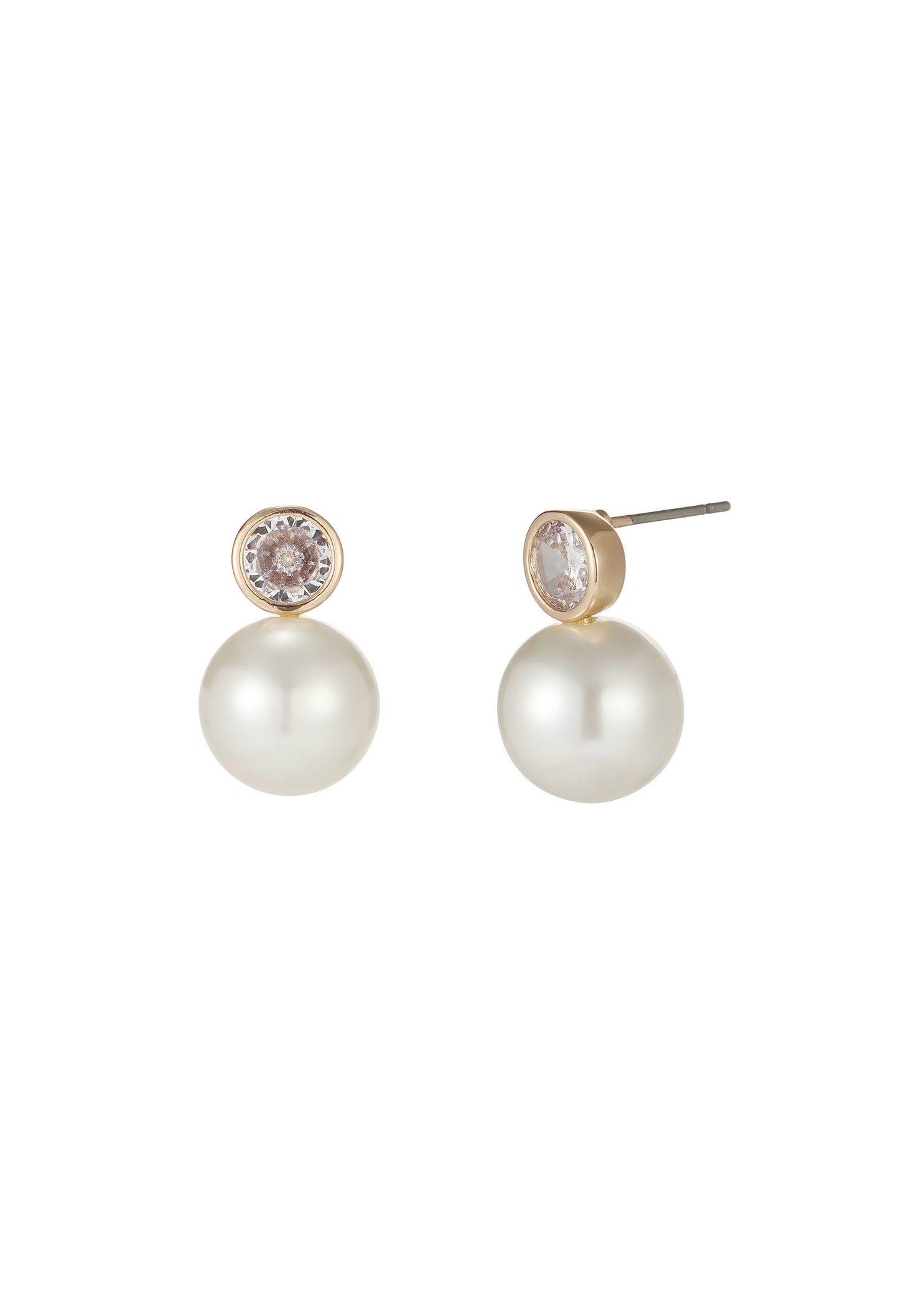 Diamante & Pearl Drop Earrings