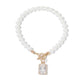 Pearl Beaded Baguette Charm Bracelet