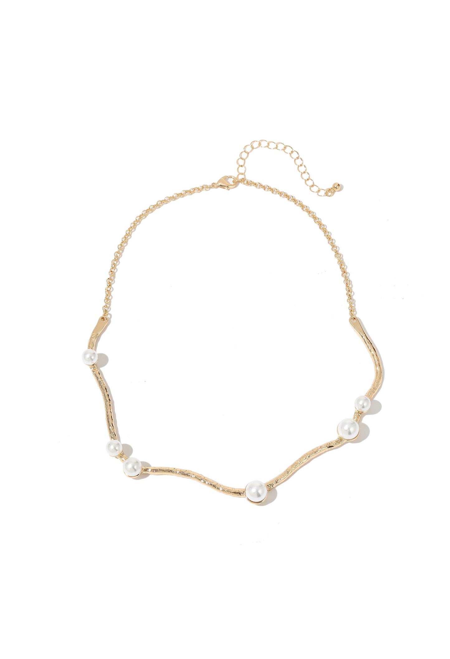 Textured Abstract Pearl Necklace