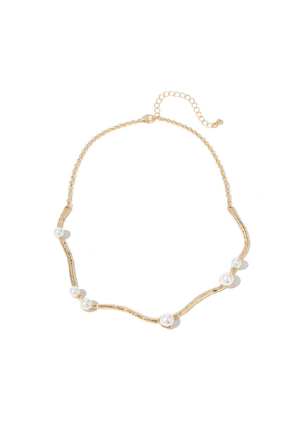 Textured Abstract Pearl Necklace