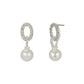 Round Diamante Pearl Drop Earrings