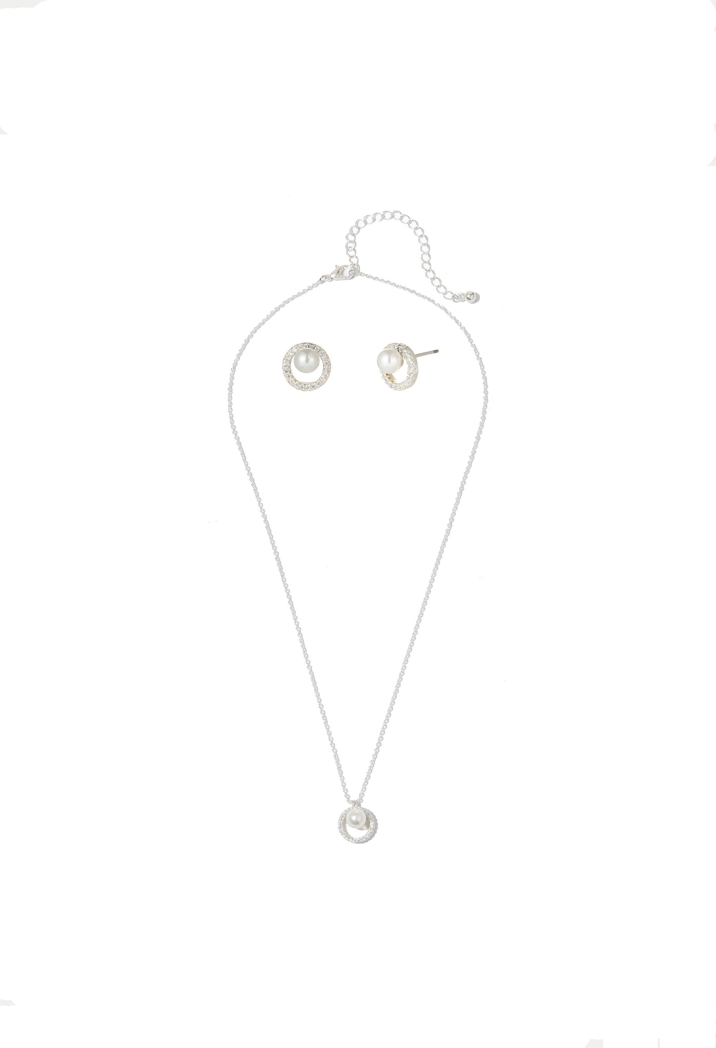 Pearl Dainty Earrings & Necklace Set