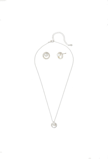 Pearl Dainty Earrings & Necklace Set