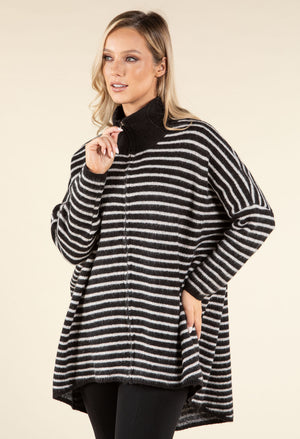 Striped Longline Knit Cardigan