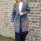Aztec Design Longline Cardigan