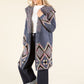 Aztec Design Longline Cardigan