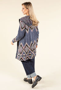 Aztec Design Longline Cardigan