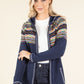 Fair Isle Hooded Knit Cardigan