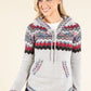 Fair Isle Design Knit Hoodie