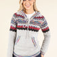 Fair Isle Design Knit Hoodie
