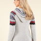 Fair Isle Design Knit Hoodie