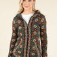 Ethnic Design Hooded Knit Cardigan