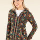 Ethnic Design Hooded Knit Cardigan