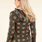 Ethnic Design Hooded Knit Cardigan