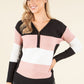 Colour Block Half-Zip Knit Top