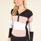 Colour Block Half-Zip Knit Top