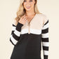 Striped Half-Zip Knit Top