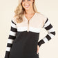 Striped Half-Zip Knit Top