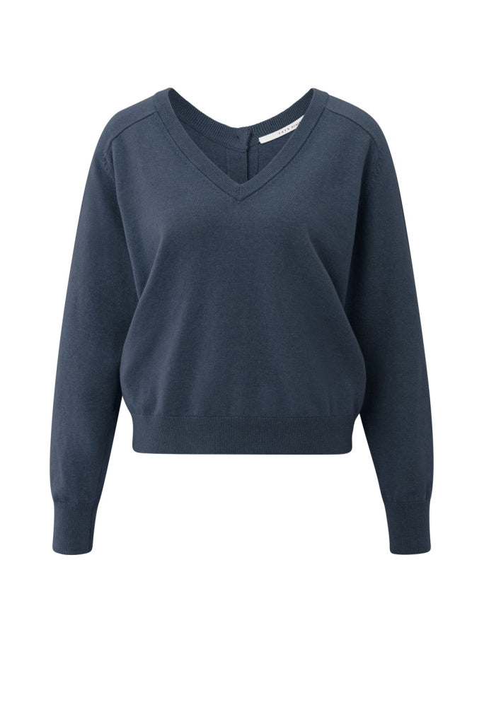 Double V-Neck Knit Sweater