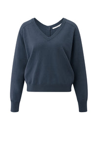 Double V-Neck Knit Sweater