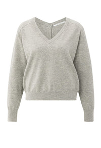 Double V-Neck Knit Sweater