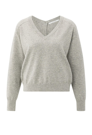 Double V-Neck Knit Sweater