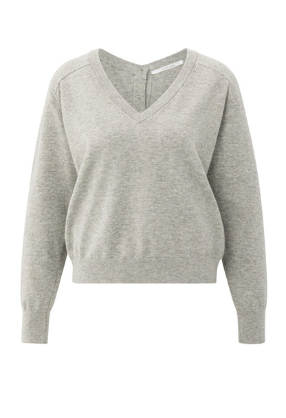 Double V-Neck Knit Sweater