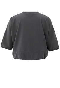 Short sleeve top with balloon hem