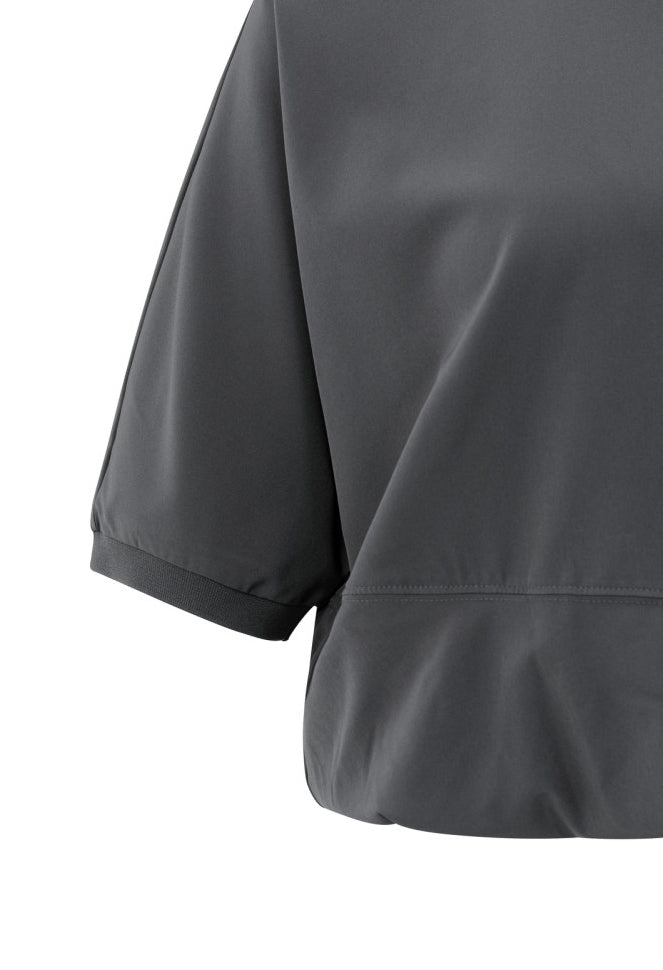 Short sleeve top with balloon hem