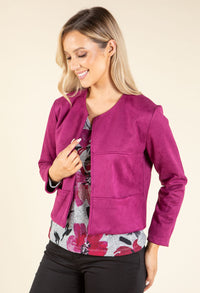 Short Faux Suede Jacket