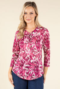 Tie Neck Floral Print Top