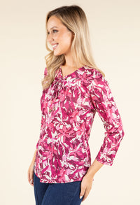 Tie Neck Floral Print Top