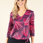Abstract Print V-Neck Top