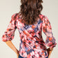 Abstract Print V-Neck Blouse