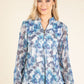 Abstract Print Half-Zip Top