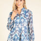 Abstract Print Half-Zip Top