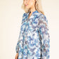 Abstract Print Half-Zip Top