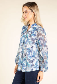 Abstract Print Half-Zip Top