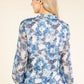 Abstract Print Half-Zip Top