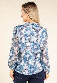 Abstract Print Half-Zip Top